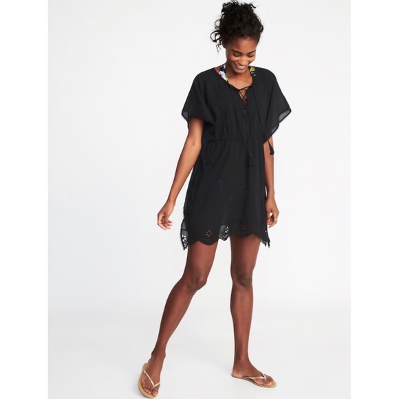Black Embroidered Swim Cover Up - Picture 1 of 2